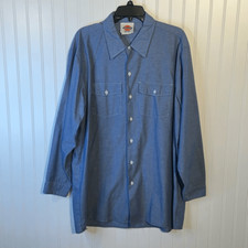 Dickies Long Sleeve Shirt Button Up Mens Neck 18-18.5 Slv 34/35 Chore Work Wear