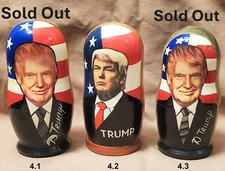 Trump * Nesting Doll * Handmade  * 5 Pcs / 4" Select one: 4.1; 4.2 or 4.3