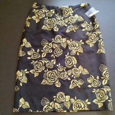 Madison Studio Women's Size 4 Rebecca Gold Floral Embroidered Pencil Skirt