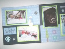 Winter Scrapbook Pages, 12 by 12 Pages, Winter Scrapbook Layouts