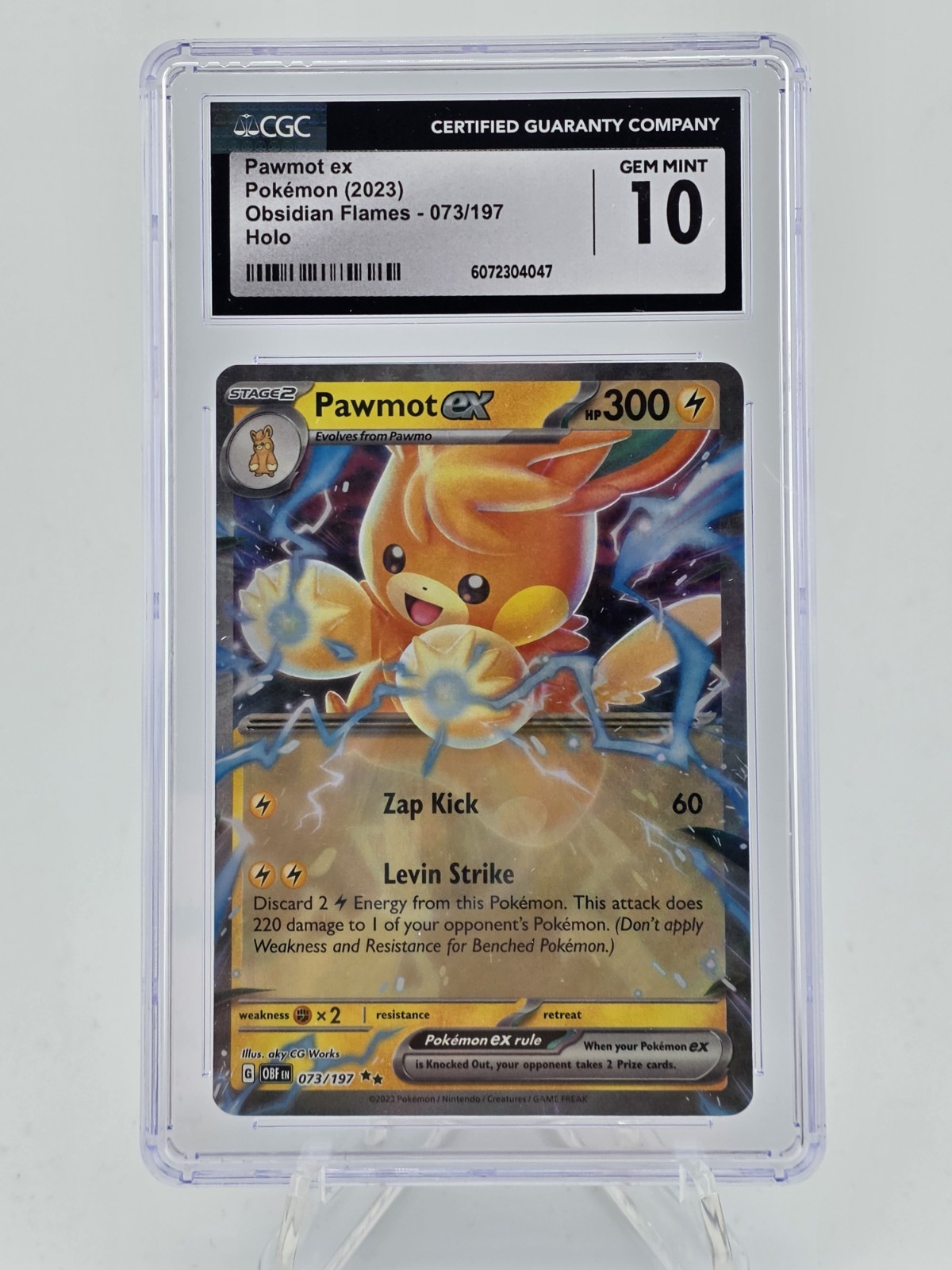 Pokemon Pawmot EX Obsidian Flames Holo Card #73/197 CGC 10