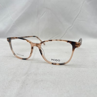Modo Women Lorimer Square Thin Lightweight Demo Eyeglasses Blush Tortoise