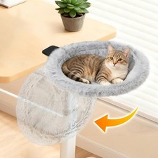 Pawaboo Cat Desk Bed, Sunken Cats Hammock with Steel Clamp Hold up to 40lbs, On