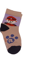 Kids 1Pr Ankle Socks Cute Character Paw Print Multicolor NWOT