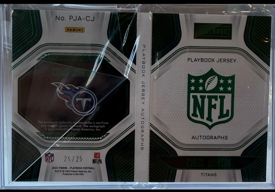 2022 Panini Playbook Jersey Auto Chris Johnson /25 #PJA-CJ BACK END 25/25 - Image 2 of 4