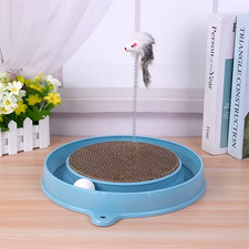 Cat Scratcher Pad with Interactive Spring Mouse Track Ball, 3-in-1 Kitten Toy