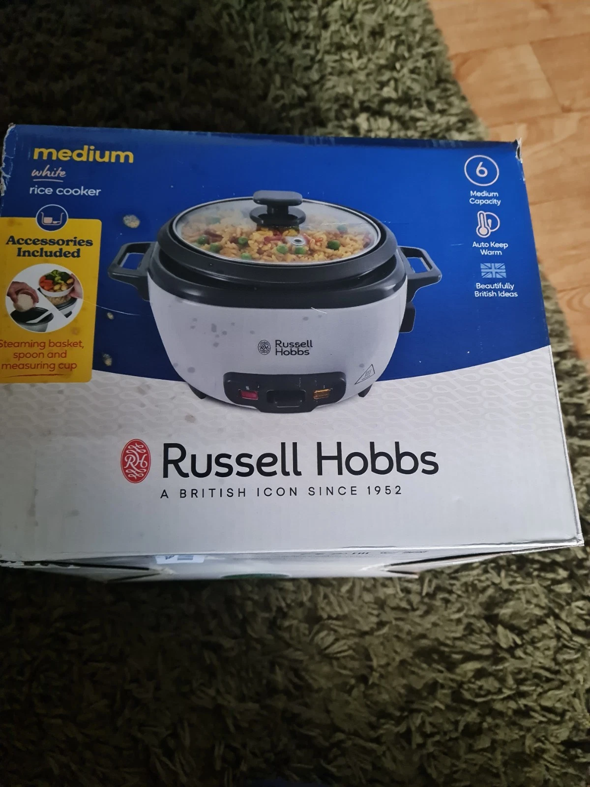 Russell Hobbs SMALL Rice Cooker, Metal, 300 W, 1.2 kilograms, White 27030