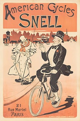   American Cycles SNELL Poster - 1890s Vintage Ad - 24x36  Hi-Res  Print