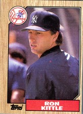 1987 Topps Ron Kittle #584 New York Yankees MLB Baseball Card Wood Border Vin...