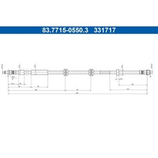 ATE 83.7715-0550.3 Bremsschlauch für MERCEDES BENZ GLC X253 C253