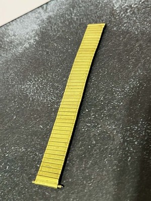 Maruman 18MM Gold Alloy FH07 Flex Watch Bracelet Embossed 150mm To 250mm