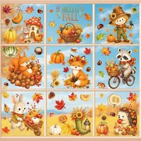 Fensterbilder Herbst Selbstklebend 9 Blatt Deko FüR Fenster Herbstdeko