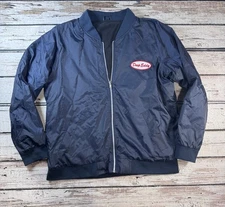 Deep Eddy Vodka Full Zip Fleece Lined Bomber Jacket Men's XL Blue Embroidered