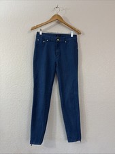 IMAN Blue Stretch Jeans Women Size 4 Ankle Zip Slim Fit NWOT
