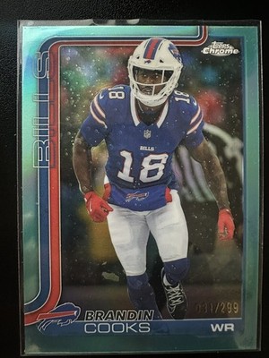 2025 Topps Chrome #217 Brandin Cooks Aqua Refractor #/299