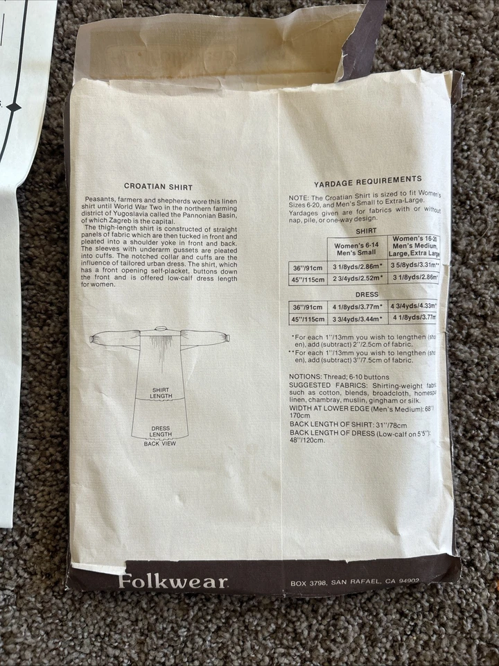 Camisa e vestido croata Folk Wear padrões étnicos 117 - Feminino 6-20/MASCULINO-XL NOVO - Imagem 3 de 4