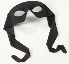 Black Eye Mask Adult Unisex Bandit Lone Ranger Zorro Halloween Costume Fancy