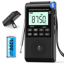 Bluetooth Radio with AM FM Earphone Output  Bluetooth Speaker Mode