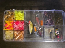 175 piece Crappie Panfish Fishing Kit with Rebel Humpback Crankbait Gold/Black