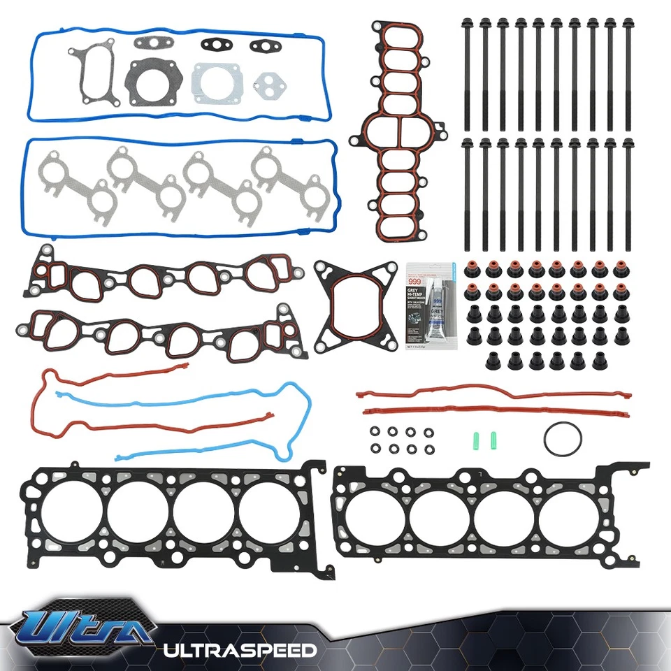 Juego de juntas de culata pernos 281CID aptos para Ford Explorer F150 F250 E150 1997-1999 4,6 L Foto 2 de 4