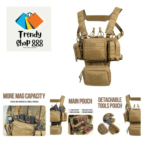 Tactical Chest Rig, Adjustable&Detachable Molle Chest Rigs with Mag ...