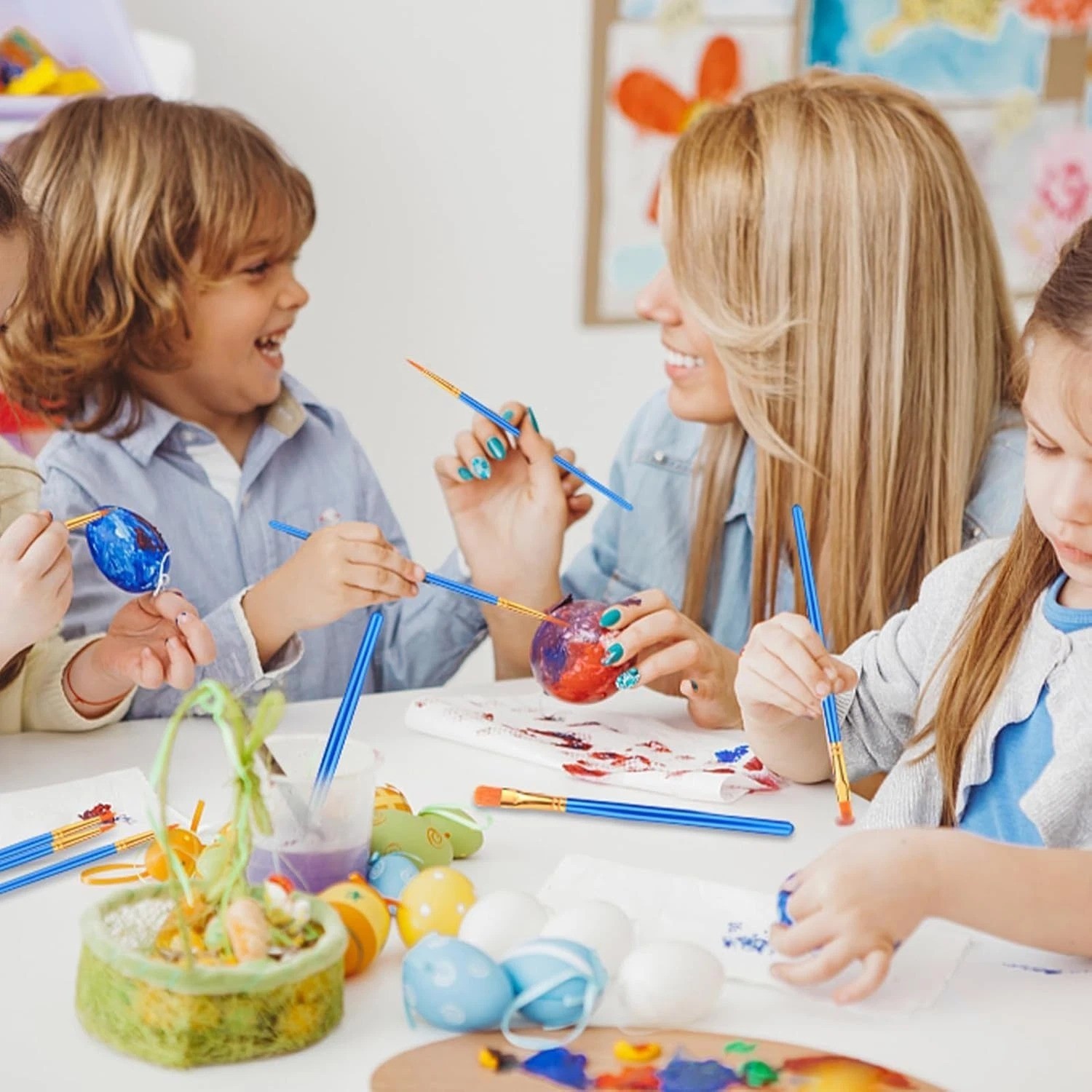 Acrylic Paint Brush Set, 1 Packs / 10 Pcs Watercolor Brushes Painting Brush Nylo