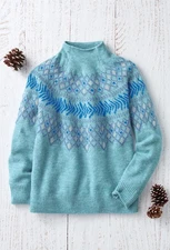 Coldwater Creek Glacial Glow Sweater color Aqua Sky Multi