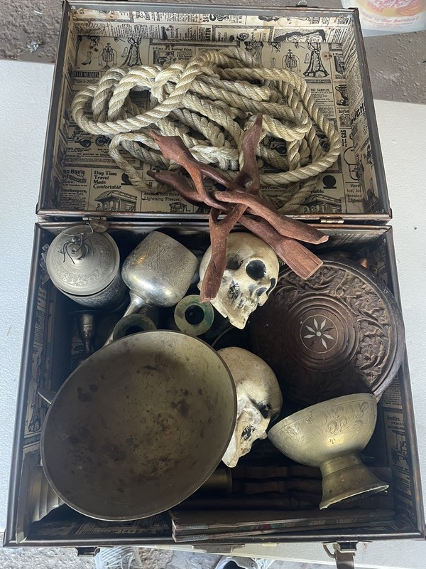  Witch Box Pagan Wicca Altar Kit Lot Brass Misc