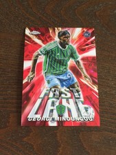 2025 Topps Chrome Sapphire MLS Georgi Minoungou Seattle Sounders Lane Red 1/5 RC