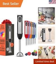 Powerful 500 Watt Immersion Blender with Turbo Mode & Detachable Base