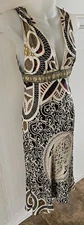 Vintage Nicole Miller Collection 100% Silk Tribal Slip Dress Sz 2 Small In VGUC