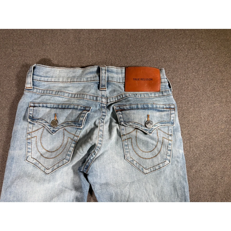 True Religion Geno Relaxed Slim Flap Pocket Light Wash Jeans Mens Size 30x34 - Image 4 of 4