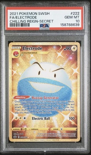 2021 Pokemon Chilling Reign Electrode #222 Full Art Secret Full Art PSA 10!