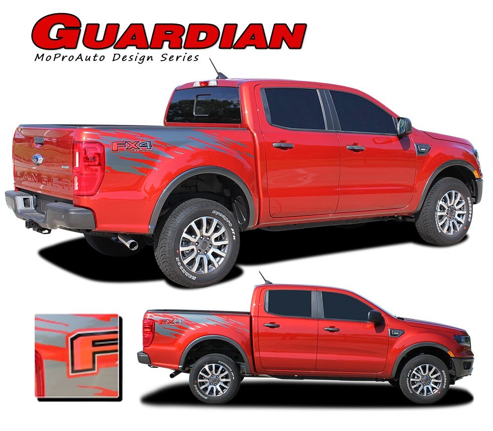 2x) Set 2019 - 2022 Ford RANGER STX 4x4 Decals Stickers Bed Side - Foto 7