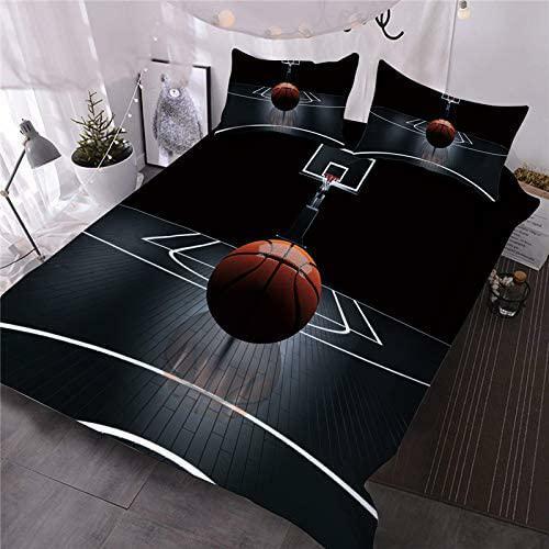Wowelife Basketball Comforter Set Queen Black Pattern 5 Pieces with