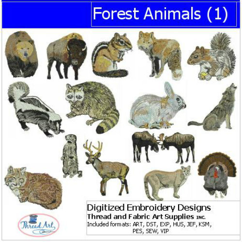 Design Set - Forest Animals(1) - 15 Designs - 9 Formats - Us