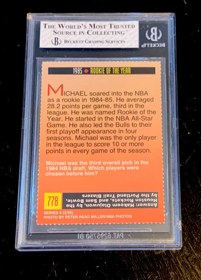 Michael JORDAN редкая #778 1999 дебютант года 1985 SI для детей BGS 7,5 POP 2 - Изображение 2 из 2