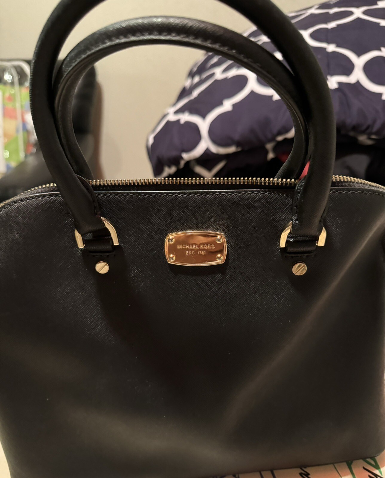 Michael Kors Black Leather  handbag~ Authentic - image 6