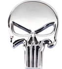 NEW 3D Metal Body Emblem Car Motorcycle 3D silver Auto The Punisher Skull Badge.