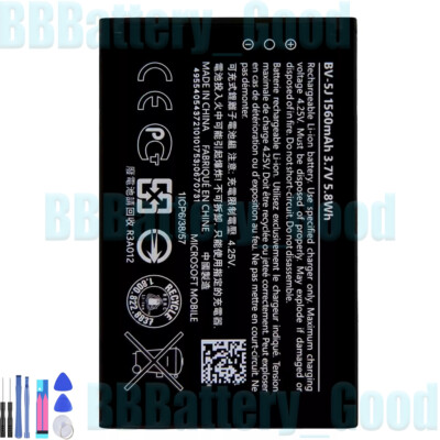 New Replacement Battery For Nokia Lumia 435 Dual SIM Lumia 532 BV-5J 1560mAh