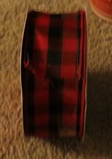 Celebrate It Red Black Buffalo Plaid Christmas Jumbo Wired Ribbon
