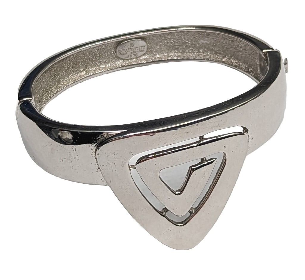 Vintage Givenchy Dated 1976 Silver Tone Spiral Tr… - image 1