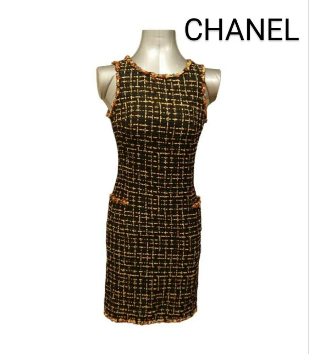 Chanel sleeveless dress size 36 Women fashion 100% Authentic Japan K128373