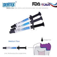 DENTEX Dental Flowable Light Cure Composite Resin Medium Flow A1/A2/A3 3g