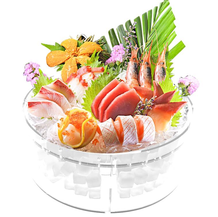 Ice Chilled Serving Tray with Ice Underneath Shrimp Cocktail