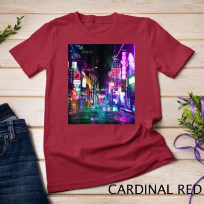 Cyberpunk City Sci Fi Night Tokyo Japan Urban Noir Dystopia Unisex T-shirt