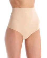 COMMANDO CC101 NUDE Control Top High Waist Thong Panties Shapewear Smoothing M