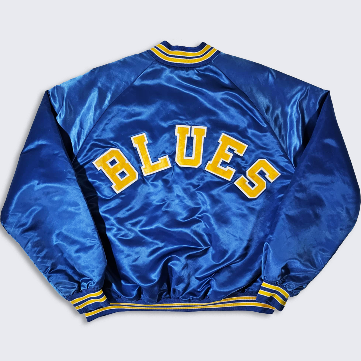 St Louis Blues Vintage 80s Chalk Line Satin Bomber Jacket - NHL