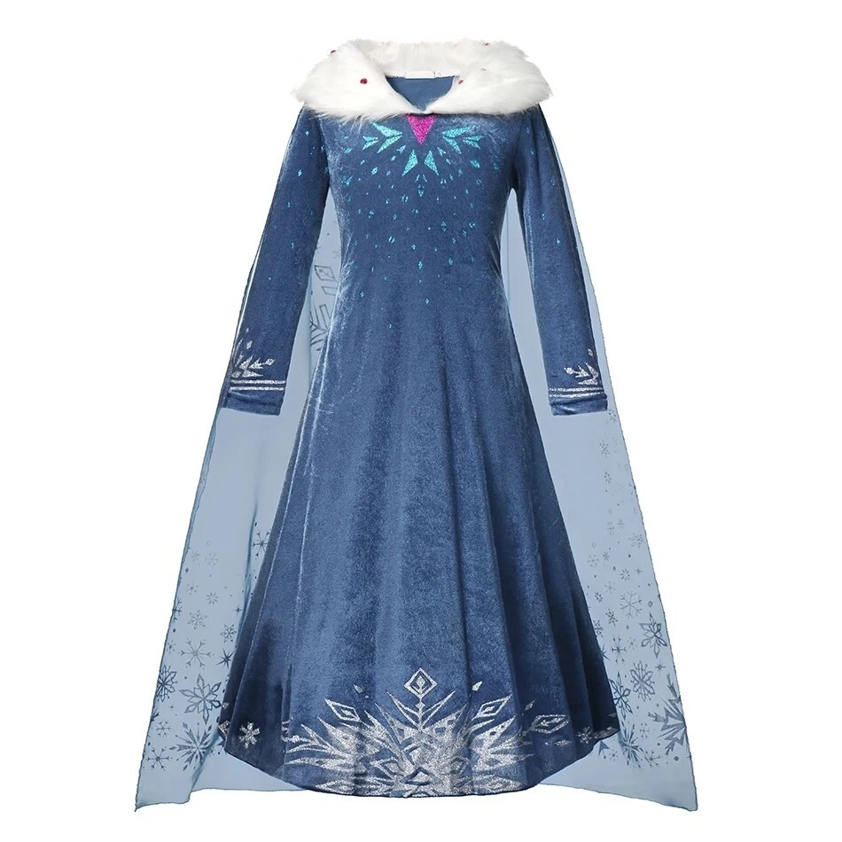 Reine Des Neiges Déguisement Elsa Cosplay Princesse Frozen Carnaval Robe Enfant - Photo 4/4