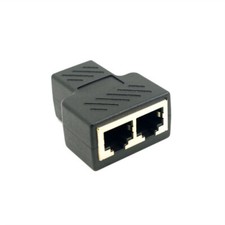 RJ45 Splitter Adapter 1 to 2 Ways Dual Female Port CAT5 /6/ 7 LAN Ethernet Cable